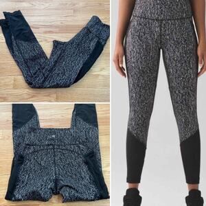 Lululemon Leggings Women's‎ Fit Physique Tight Jacquard Pattern Black Mesh XS/S